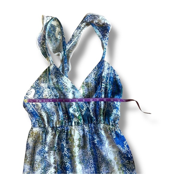 Revolve Tularosa Willa open back criss cross ruffle watercolor midi dress Size S - Picture 4 of 10